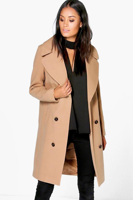 Maya Oversized Collar Double Breasted Coat